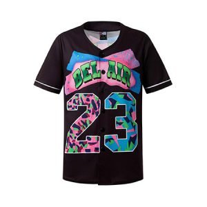 MOLPE Bel-Air 23 Printed Baseball Jersey, 90S Hip-Hop Clothing for Par